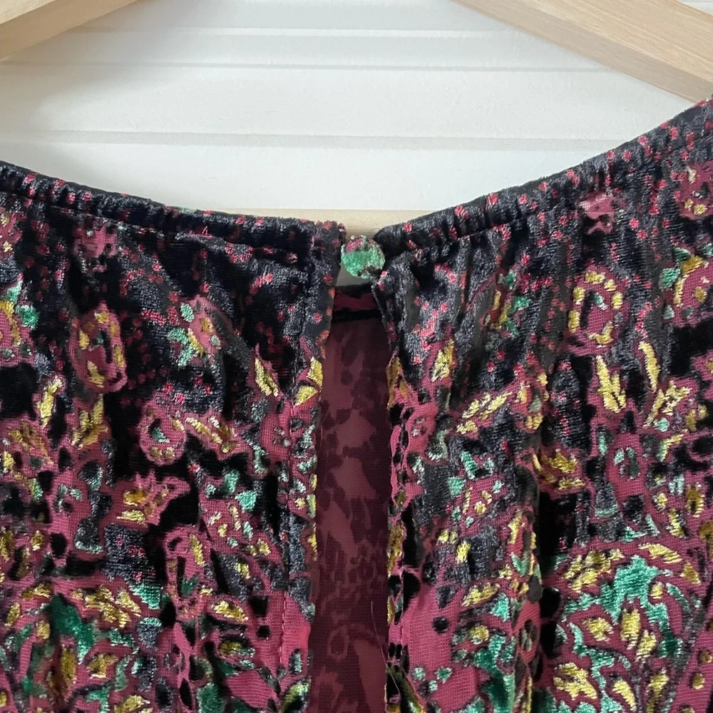 Free People Printed Velvet Dress Size Small
